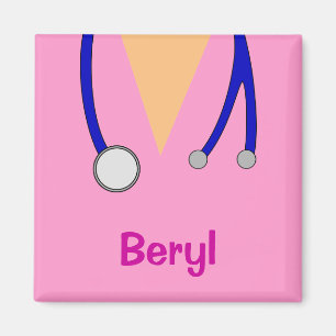 Funny Medical Scrubs Whimsical Personalised Fridge Magnet