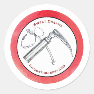 Funny medical ticker for anesthesiologist classic round sticker