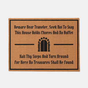 Funny Medieval Old English Humor Rustic Minimalist Doormat