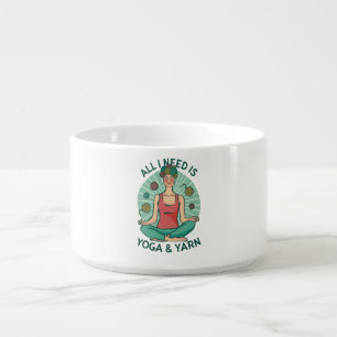 Funny Meditating Knitter for Crafters–Yoga & Yarn Bowl