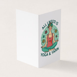 Funny Meditating Knitter for Crafters–Yoga & Yarn Business Card