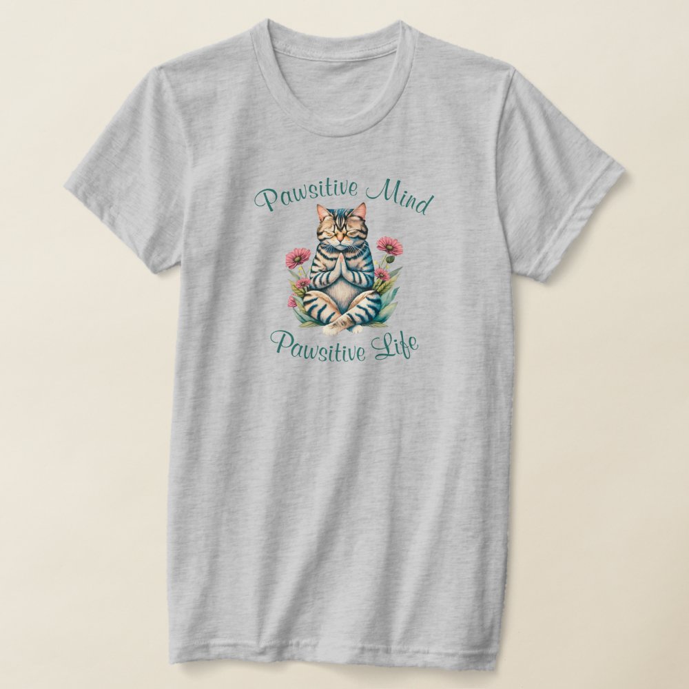 Funny Meditation Cat Inspirational Positive Quote Personalized T-Shirt