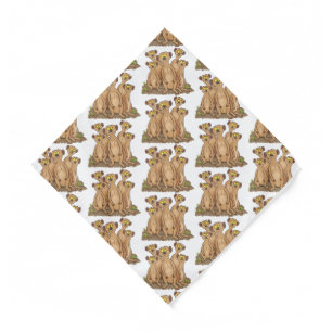 Funny meerkat family cartoon illustration bandana