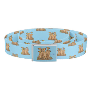 Funny meerkat family cartoon illustration belt