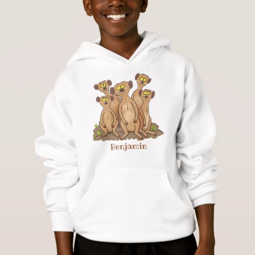 Funny meerkat family cartoon illustration hoodie