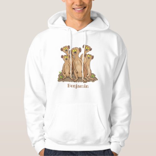 Funny meerkat family cartoon illustration hoodie