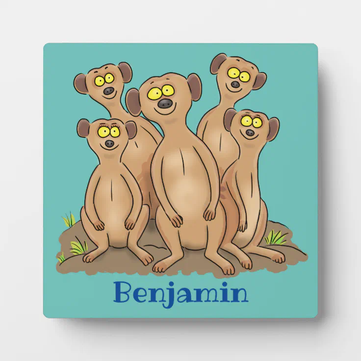 Funny meerkat family cartoon illustration plaque | Zazzle Funny meerkat family cartoon illustration plaque | Zazzle