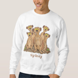Funny meerkat family cartoon illustration sweatshirt