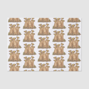 Funny meerkat family cartoon illustration tissue paper