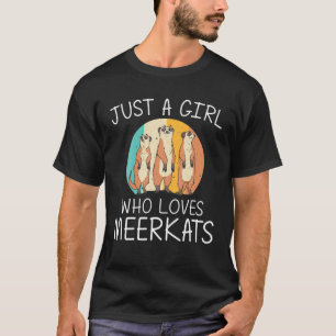 Funny Meerkat For Girls Kids Retro Wildlife Zoo An T-Shirt