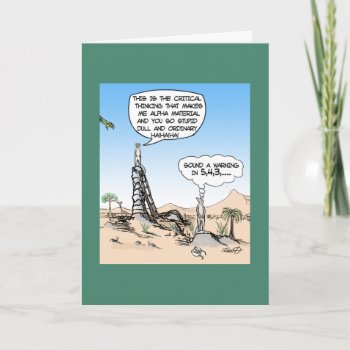 Funny Meerkat Greeting Card by bad_Onions at Zazzle