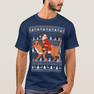 Funny Meerkat Lover Santa Riding Meerkat Ugly Chri T-Shirt
