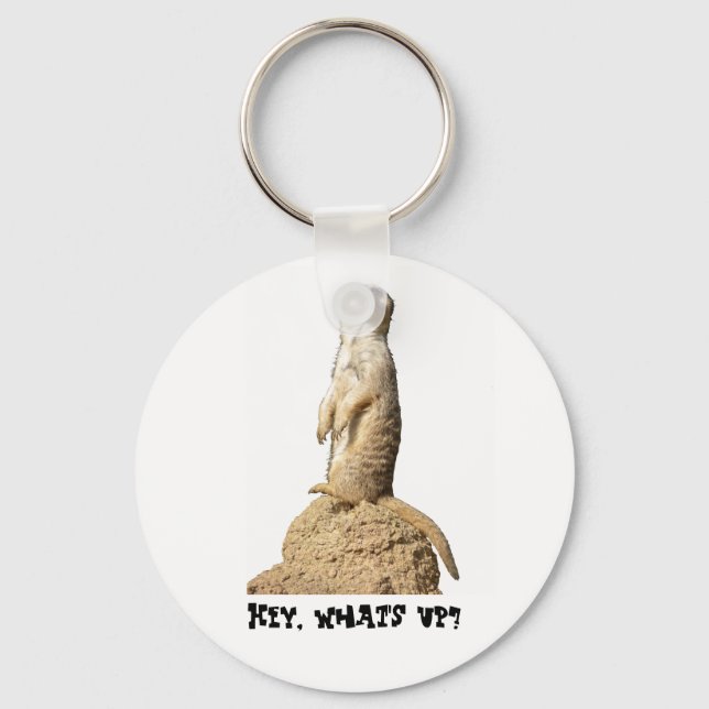Funny Meerkat Standing Up Keychain (Front)