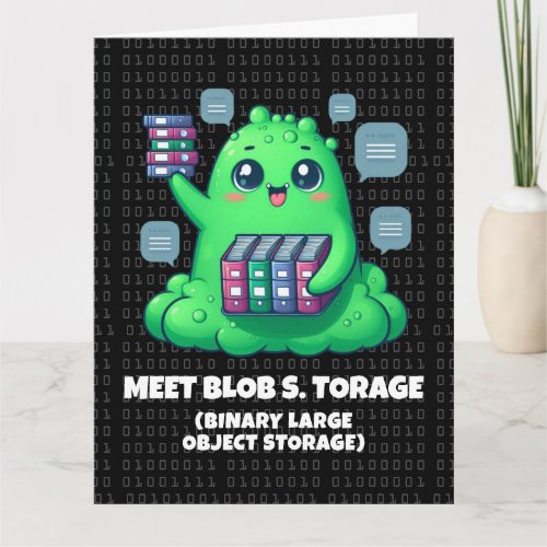 Funny Meet Blob S Torage Binary Background Card