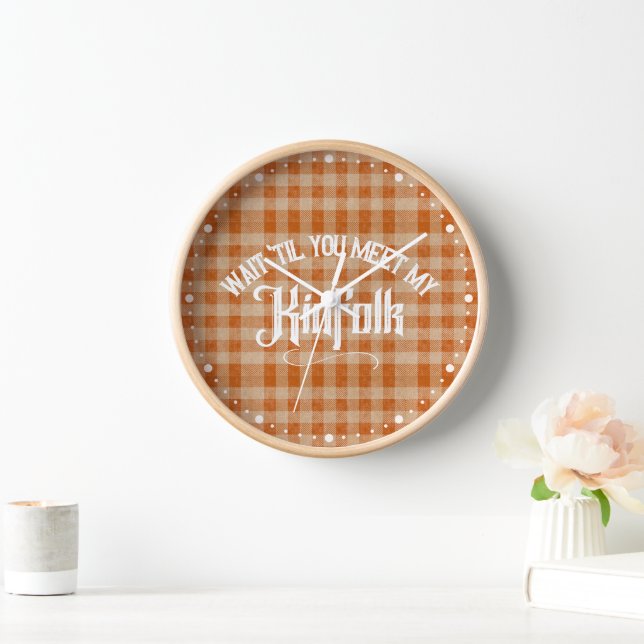 Funny Meet the Kinfolk Rustic Country Clock (Home)