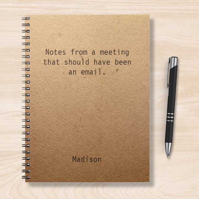 Funny Meeting Notes Personalized Name Office Gift Notebook (Creator Uploaded)