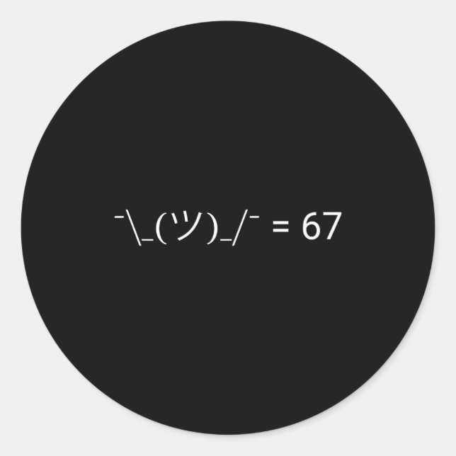Funny Meh 67 Meme  Classic Round Sticker (Front)