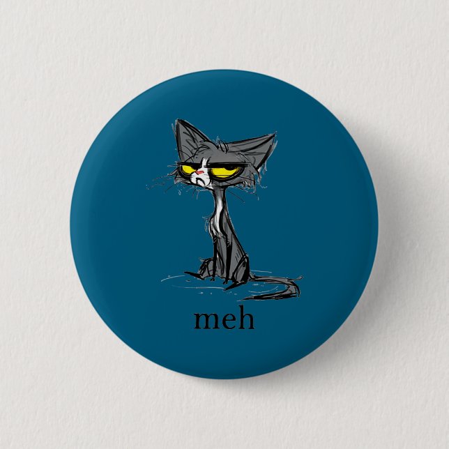 Funny Meh Cat Gift For Cat Lovers  Button (Front)
