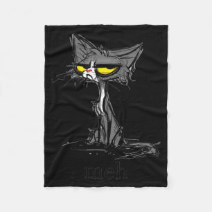 Funny Meh Cat Gift For Cat Lovers Fleece Blanket