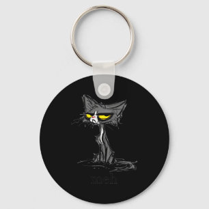 Funny Meh Cat Gift For Cat Lovers  Keychain