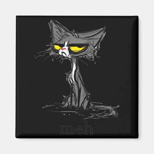 Funny Meh Cat Gift For Cat Lovers  Magnet (Front)