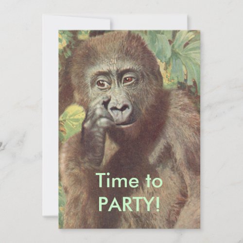 Funny Meh Gorilla Party Invitations