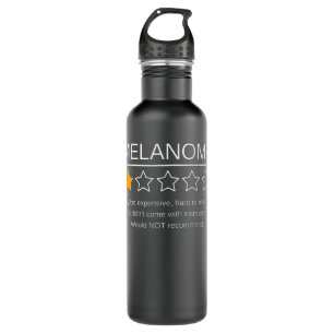 Funny Melanoma Awareness One Star Rating Cancer Su Stainless Steel Water Bottle