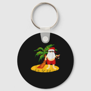 Funny Mele Kalikimaka Aloha Christmas Hawaiian San Keychain