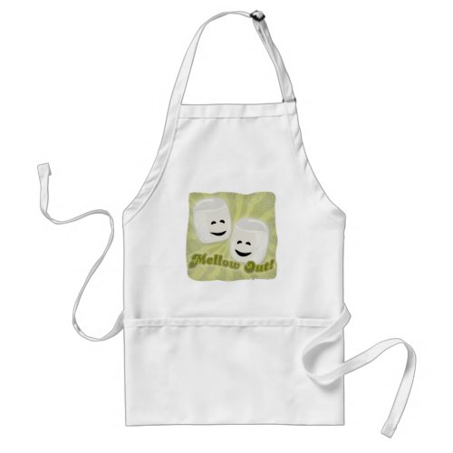 Funny Mellow Out Marshmallow Cartoon Slogan Adult Apron