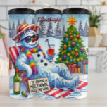 Funny Meltdown Snowman with Wine Thermal Tumbler