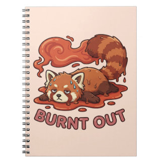 Funny Melting Red Panda Burnt Out Sticker | Cute  Notebook