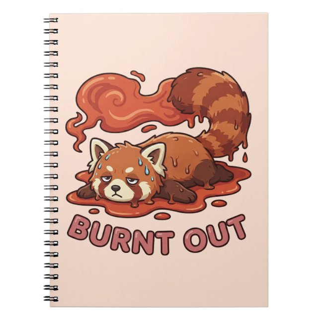 Funny Melting Red Panda Burnt Out Sticker | Cute  Notebook (Front)