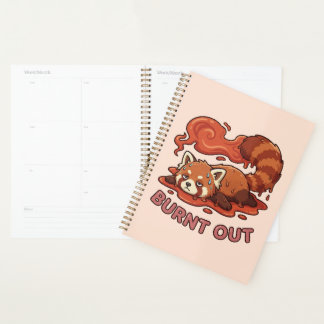 Funny Melting Red Panda Burnt Out Sticker | Cute  Planner