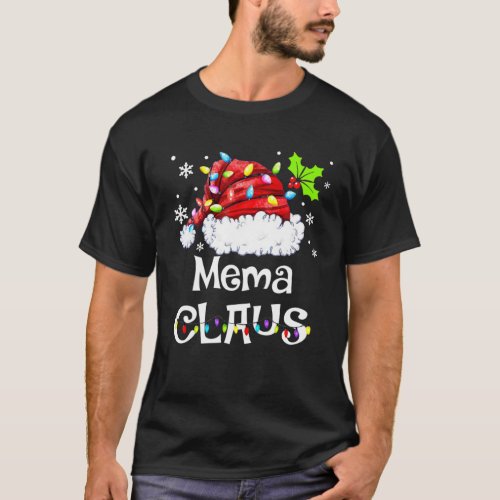 Funny Mema Claus Christmas Pajamas Santa T_Shirt