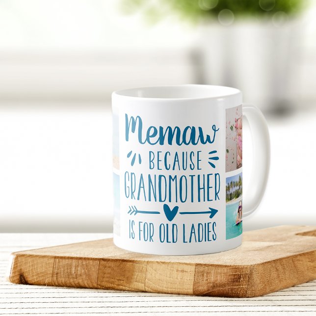 Funny Memaw Grandchildren Names & Photo Collage Coffee Mug (Creator Uploaded)