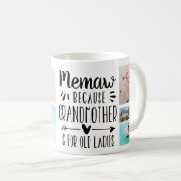 Funny Memaw Grandchildren Names & Photo Collage Coffee Mug