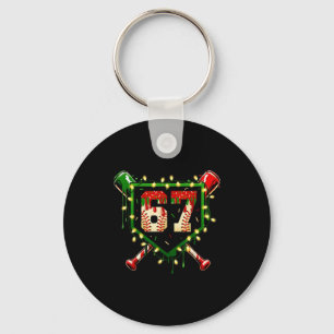Funny Meme 67 Christmas Baseball Ice Cream Men Boy Keychain