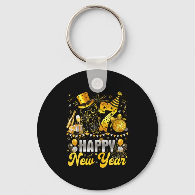 Funny Meme 67 Happy New Year 2026 Six Seven Family Keychain (Front)