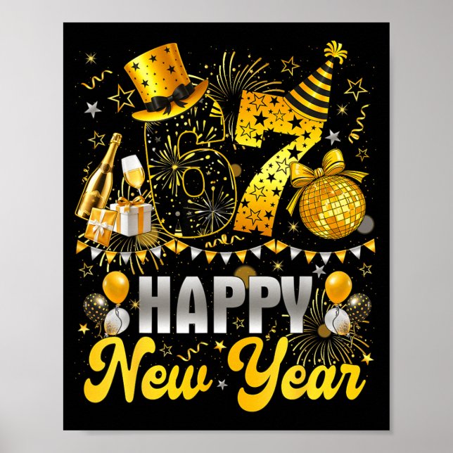Funny Meme 67 Happy New Year 2026 Six Seven Family Poster (Front)