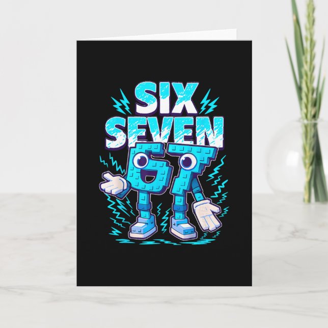 Funny Meme 67 Six Seven 6 7 Italian Brainrot Boys  Card (Front)