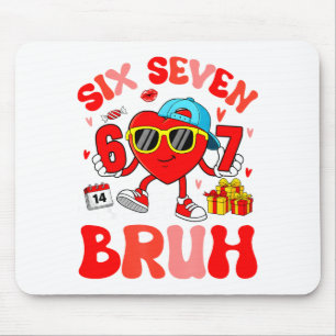 Funny Meme 67 Six Seven Bruh Valentine Heart Toddl Mouse Pad