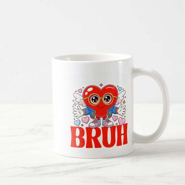 Funny Meme 67 Six Seven Bruh Valentine Heart Women Coffee Mug (Right)