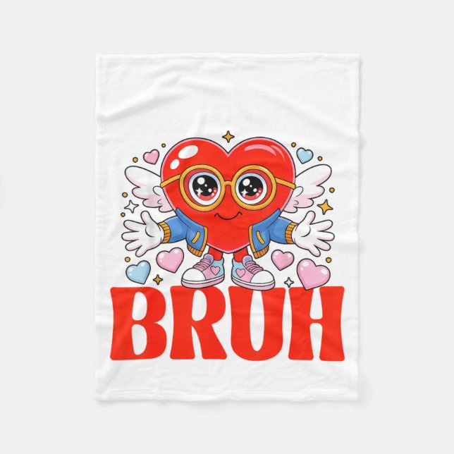 Funny Meme 67 Six Seven Bruh Valentine Heart Women Fleece Blanket (Front)