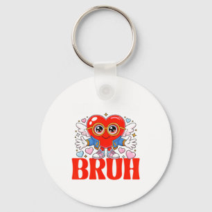 Funny Meme 67 Six Seven Bruh Valentine Heart Women Keychain