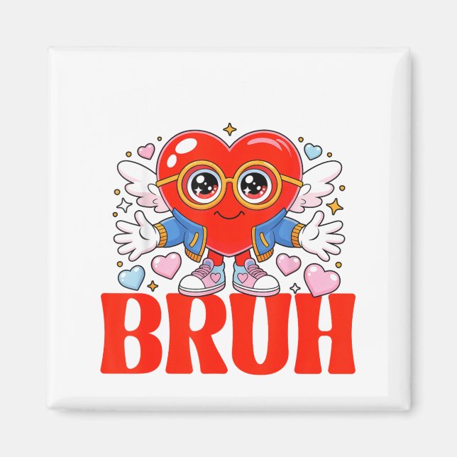 Funny Meme 67 Six Seven Bruh Valentine Heart Women Magnet (Front)