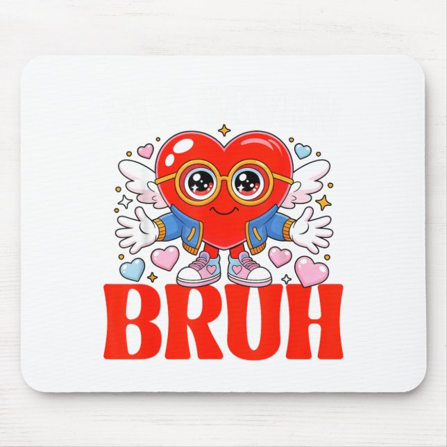 Funny Meme 67 Six Seven Bruh Valentine Heart Women Mouse Pad (Front)