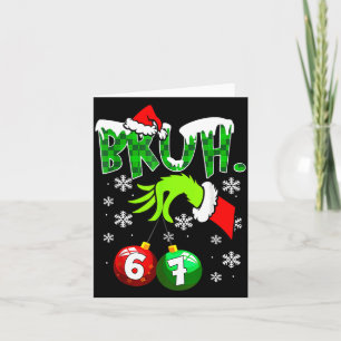 Funny Meme Bruh 6-7 Matching Family Christmas Six Card