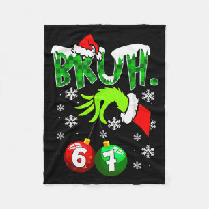 Funny Meme Bruh 6-7 Matching Family Christmas Six Fleece Blanket