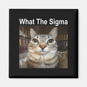Funny Meme Cat What The Sigma Cute Cat Meme Quote  Magnet