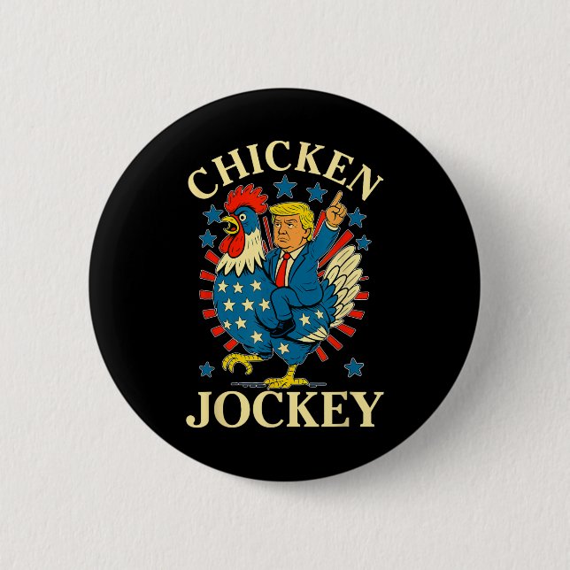 Funny Meme Chicken Jockey  Button (Front)